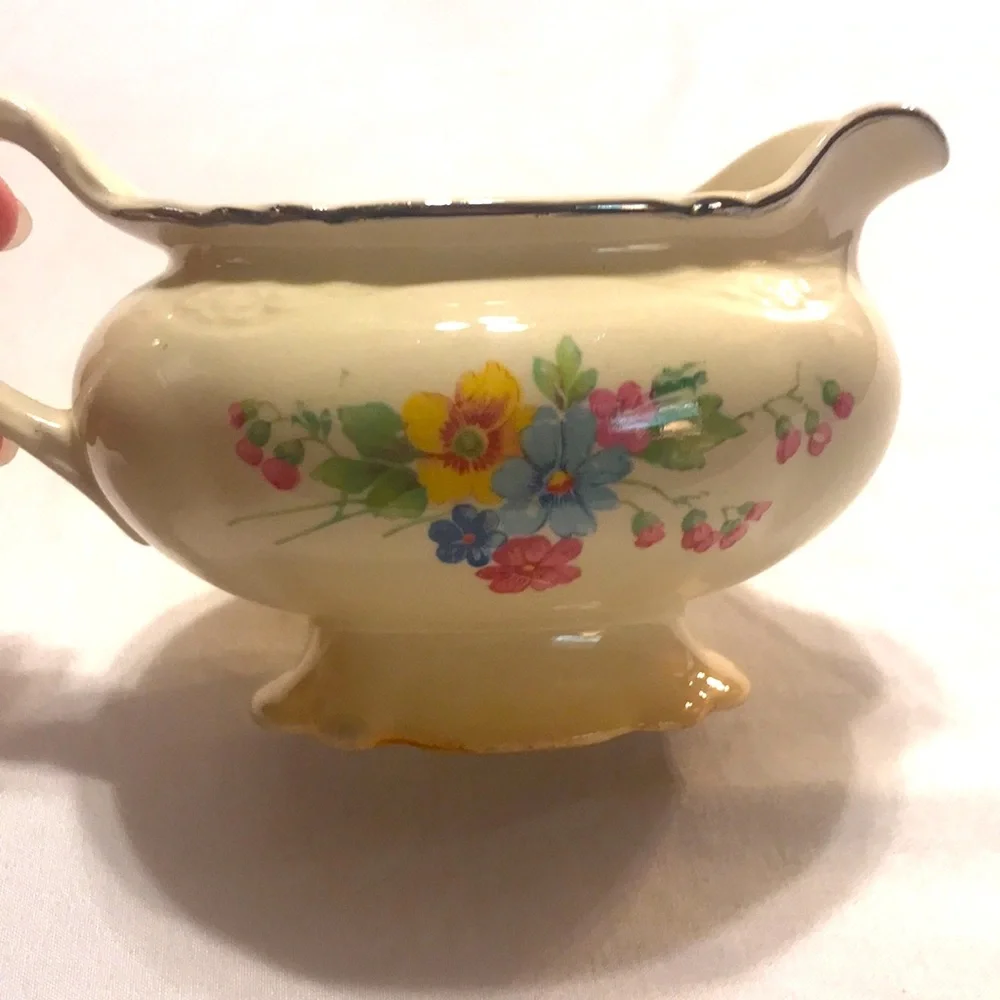 Homer Laughlin Virginia Rose Sugar and Creamer